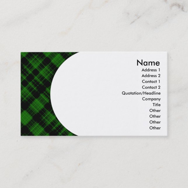Tarjeta De Visita plaid : de dos lados: (Anverso)