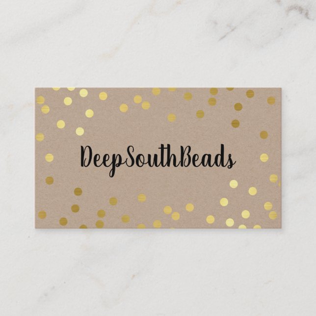 Tarjeta De Visita PLAIN BOLD MINIMAL confetti faux gold kraft negro (Anverso)
