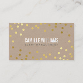 Tarjeta De Visita PLAIN BOLD MINIMAL confetti oro eco kraft natural