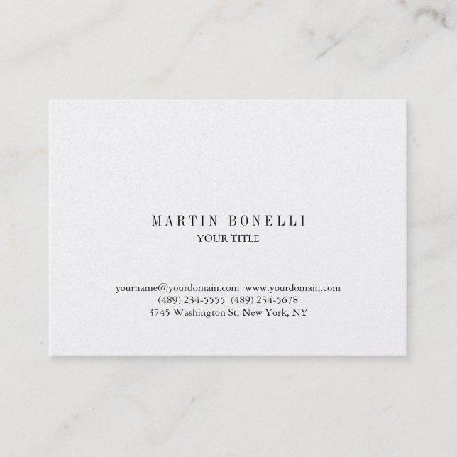 Tarjeta De Visita Plain Chubby Professional Business Card (Anverso)