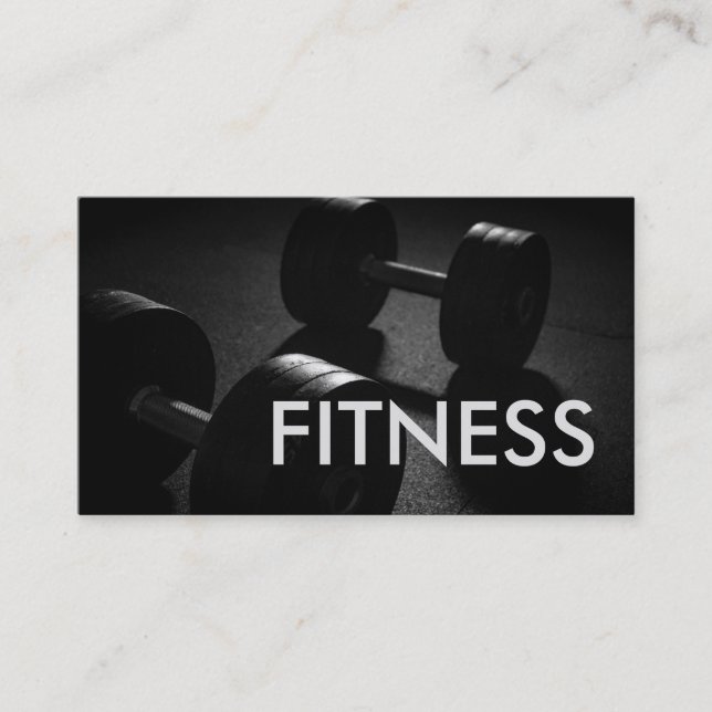 Tarjeta De Visita Plain Gray Fitness Modern Personal Trainer (Anverso)