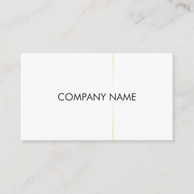 Tarjeta De Visita Plain Profesional Elegante Oro Blanco Negro (Anverso)