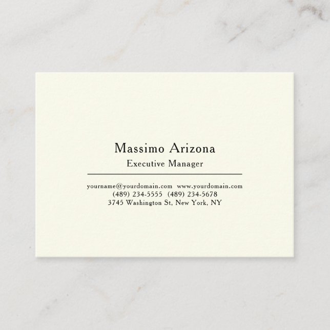 Tarjeta De Visita Plain Professional Modern Minimailst (Anverso)