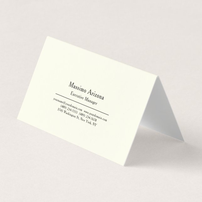 Tarjeta De Visita Plain Professional Modern Minimalist (Anverso)