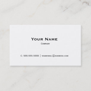 Tarjeta de visita Plain White Personal or Company