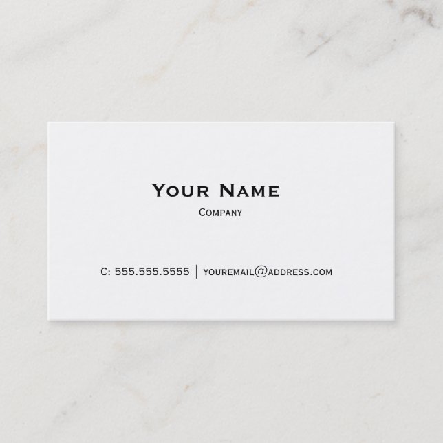 Tarjeta de visita Plain White Personal or Company (Anverso)