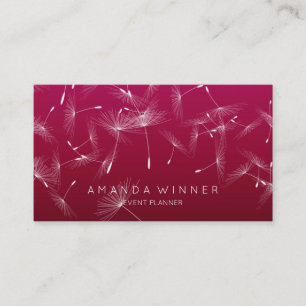 Tarjeta De Visita Plan de eventos Dandelion Confetti Rubin Pastel Om
