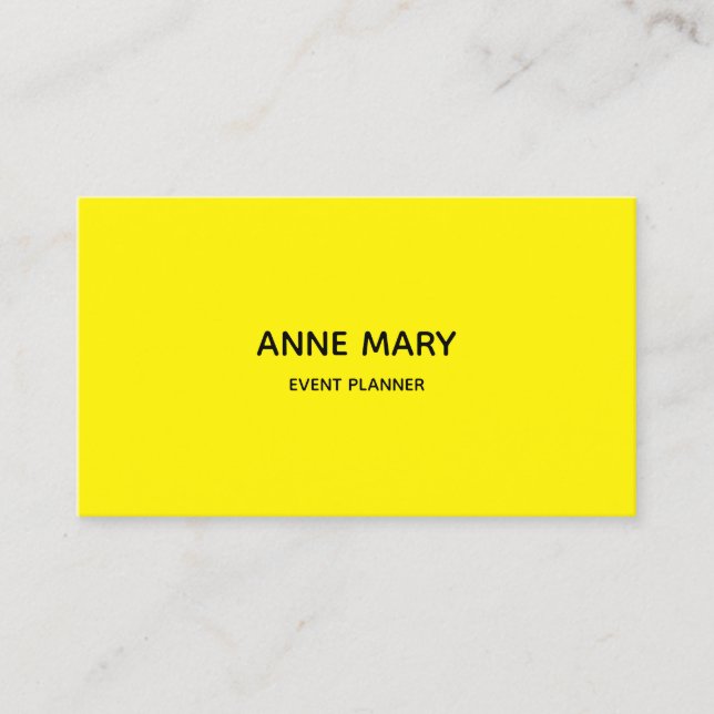 Tarjeta De Visita Plan de eventos profesional amarillo moderno y col (Anverso)