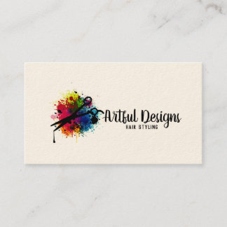 Tarjeta De Visita plancha de pintura de color estilista de pelo mini