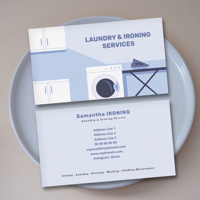 Tarjeta De Visita Planchado y Lavandería (Ironing & Laundry Business Card)