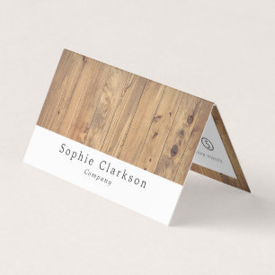 Tarjeta De Visita Planchas de madera marrón, lealtad doble rústica