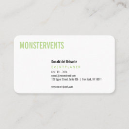 Tarjeta De Visita Planeador de eventos sencillo