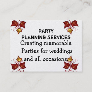 Tarjeta De Visita Planeamiento del fiesta