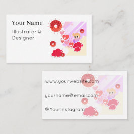 Tarjeta De Visita Planeta Kawaii Donut Sueño Caprichoso