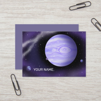Tarjeta De Visita Planeta púrpura brillante.