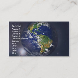 Tarjeta De Visita Planeta tierra levantándose sobre el sol en el esp
