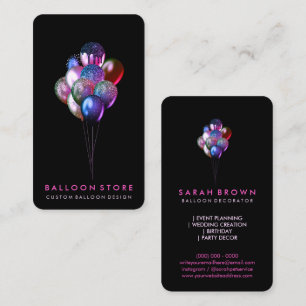 Tarjeta De Visita Planificación de Boda de Globo Rosa Brillante Fies
