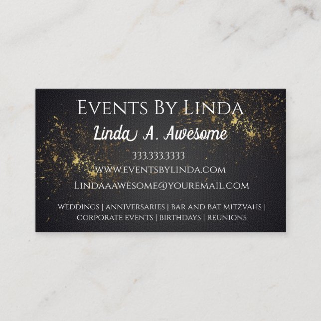 Tarjeta De Visita Planificación de eventos (Anverso)
