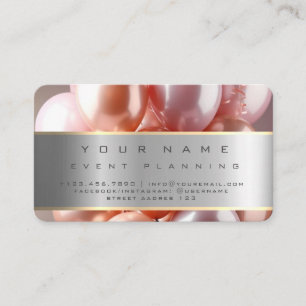 Tarjeta De Visita Planificación de eventos Bellos Globos Coloridos