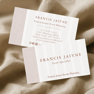 Tarjeta De Visita Planificación de Eventos con Tonos Naturales Moder
