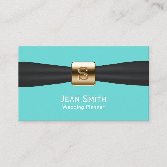 Tarjeta De Visita Planificación de eventos del Boda de cinta negra t (Anverso)