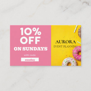 Tarjeta De Visita Planificación de Eventos Descuento Venta