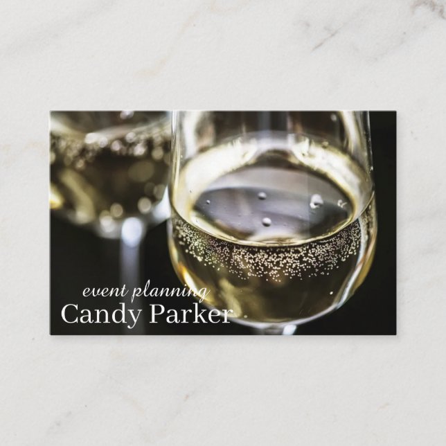 Tarjeta De Visita Planificación de eventos Sparkling Wine (Anverso)