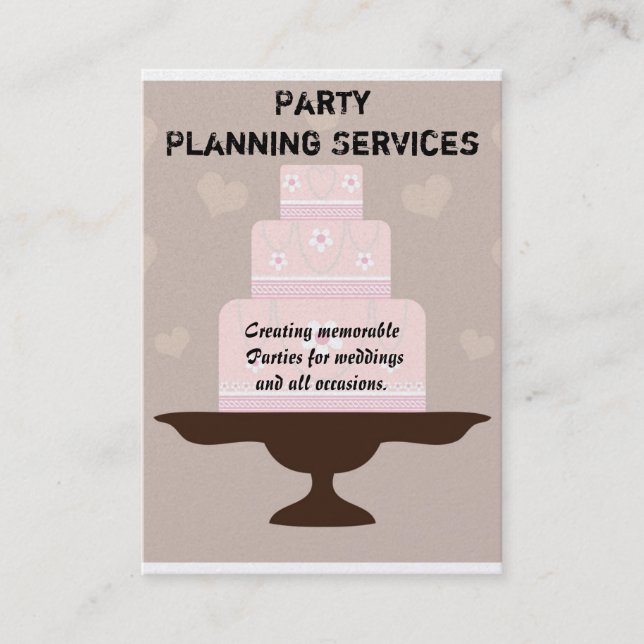 Tarjeta De Visita Planificación de fiestas (Anverso)