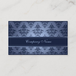 Tarjeta De Visita Planificador azul elegante de la boda del damasco