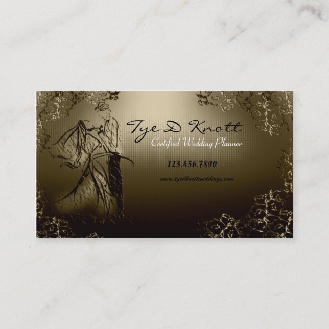 Tarjeta De Visita Planificador casado elegante de la boda de los (Anverso)