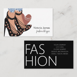 Tarjeta De Visita Planificador de Bloguera de Moda y Belleza Chic