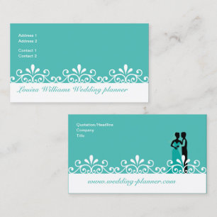 Tarjeta De Visita Planificador de boda de novia y novio con remolino
