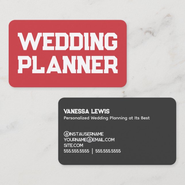Tarjeta De Visita Planificador de bodas (Anverso / Reverso)