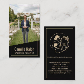 Tarjeta De Visita Planificador de Bodas con Foto y Logo Personalizad