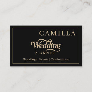 Tarjeta De Visita Planificador de Bodas con Letra Elegante Personali