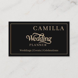 Tarjeta De Visita Planificador de Bodas con Letra Elegante Personali