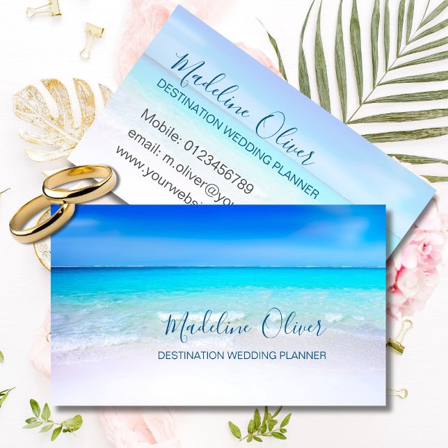 Tarjeta De Visita Planificador de bodas de destino Mar Océano (Subido por el creador)