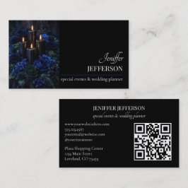 Tarjeta De Visita planificador de bodas de evento floral oscuro