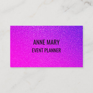 Tarjeta De Visita Planificador de Bodas de Eventos Brillantes Rosa P