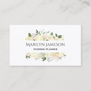 Tarjeta De Visita Planificador de bodas de florecimiento de vainilla