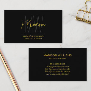 Tarjeta De Visita Planificador de Bodas de Logotipo de Monograma Mod