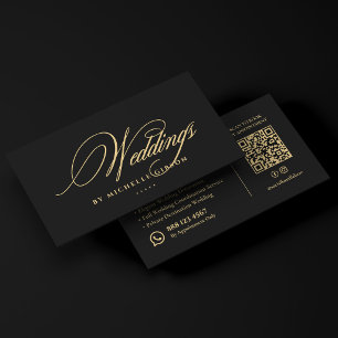 Tarjeta De Visita Planificador de Bodas de Lujo Decorador Elegante N