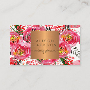 Tarjeta De Visita planificador de bodas de oro de cobre de Rubor peo