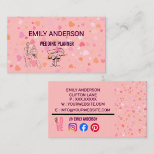 Tarjeta De Visita Planificador de Bodas Elegante - Moderno Minimalis