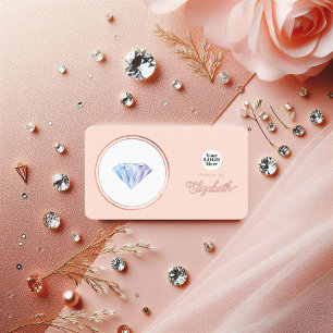 Tarjeta De Visita Planificador de Bodas Elegante Rosa Oro y Rosa Cla