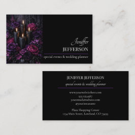 Tarjeta De Visita planificador de bodas evento floral oscuro