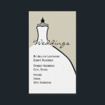 Tarjeta De Visita Planificador de bodas - Formulario de vestido Boda<br><div class="desc">Una tarjeta de visita para los planificadores de bodas con el ilustracion de un vestido de boda de hebras blancas en forma de vestido. Color del fondo del personalizable y texto.</div>