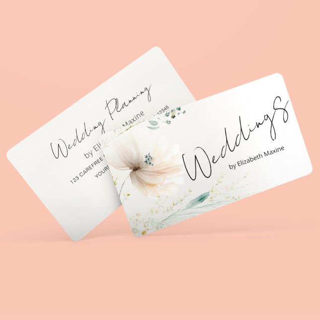Tarjeta De Visita Planificador de Bodas Modern Boho (Subido por el creador)