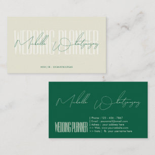 Tarjeta De Visita PLANIFICADOR DE BODAS Monograma letra moderna