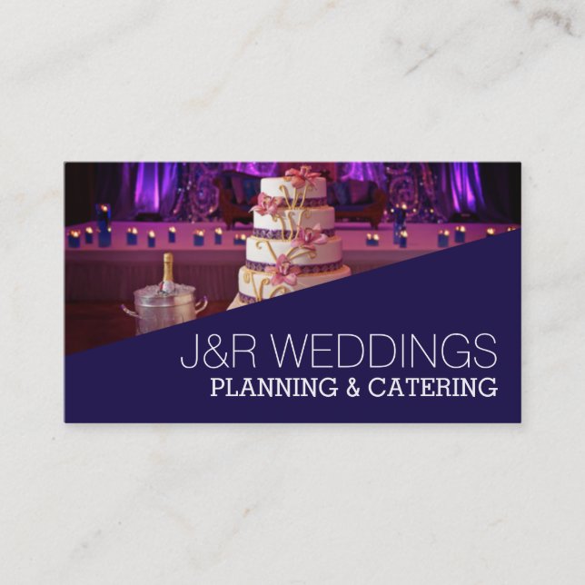 Tarjeta De Visita Planificador de bodas, restauración, comida, resta (Anverso)